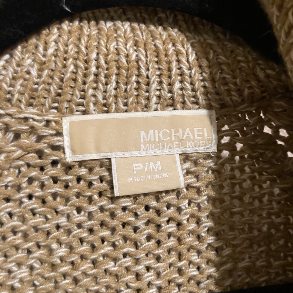 Michael Kors Tan Poncho Sweater Size M - Picture 3 of 6